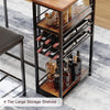 3 PCS Dining Table Set 2 Upholstered Chairs with Storage Shelves for Space