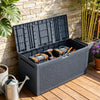 340L Lockable Garden Cushion Box Shed Outdoor Storage Chest Plastic Waterproof
