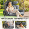 Double Hanging Egg Chair, 2 Seat Egg Swing Chair with Canopy, Dark Grey