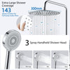 Bathroom Thermostatic Exposed Shower Mixer Twin Rain Head Round Bar Set Chrome