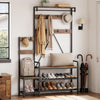 Coat Rack Hall Tree w/ Bench Hook Shoe Storage Coat Entryway Organizer Storage