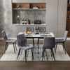 4/6X Dining Chairs Set Velvet Padded Seat Metal Legs Home Kitchen Office