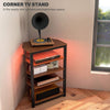4-Tier Corner TV Stand with Storage, LED Lights, Cable Management, Small TV Unit