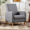 Accent Chair Wingback Armchair with Wood Frame for Living Room Grey New