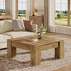 Square Coffee Table, 39-Inch Farmhouse Wooden Center Tea Table for Living Room