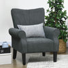 Upholstered Modern Accent Chair, Armchair with Wood Legs, Grey