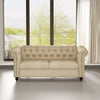 Large 2 seater Chesterfield Style Button Sofa Couch Linen Fabric Settee Victoria
