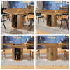 Extendable Dining Table, 118(158)×118x77cm Round/Oval Kitchen Table with Storage