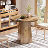 Round Dining Table for 2-4, 80cm Farmhouse Small Kitchen Dinner Table with Base