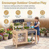 Honey Joy Mud Kitchen for Kids Outdoor Pretend Play Kitchen with Stoves