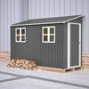 4x10ft Lean To Garden Shed Metal Storage Tool House Pent Roof Grey