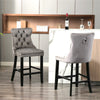 Luxury Grey/BEIGE/BLACK Velvet Bar Stools Kitchen Breakfast Barstools Set of 2 4