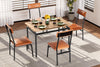 5-Pcs Dining Table Set w/4 Upholstered Chair,Space-Saving Dining Set for Kitchen