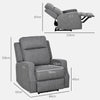 Electric Armchair, Fabric Recliner Chair with USB Port, Charcoal Grey