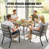 5 Pieces Outdoor Dining Set with Cushions, Garden Dining Set for 4