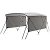3 Bow Bimini Top Boat Cover Detachable Mesh Sides 600D w/ Frame 54"-72"W GB