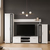 Stylish BENTLEY TV Entertainment Unit Glass White Oak Living Room Furniture