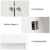 Bathroom Floor Cabinet Wooden Storage Cupboard with Adjustable Shelf & Doors