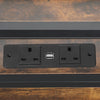 4ft6 Double Bed Frame Metal Bed Platform LED Lights Headboard & 4 Storage Ltuzjo