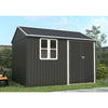 10x8FT Steel Apex Garden Shed Tool Equipment Organize W/Window Door Anthracite