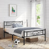 KING SIZE Metal Bed Frame with Headboard and Footboard Heavy Duty Slat Qtzjlqdry