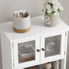 Freestanding Pantry Storage Cabinet w/Glass Doors,Adjustable Shelves,Tall Cupboa