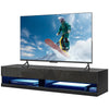 Floating TV Unit Stand, Wall Mount TV Cabinet with Storage LED Lights