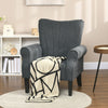 Upholstered Modern Accent Chair, Armchair with Wood Legs, Grey