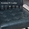Modern Faux Leather Accent Chair Button-Tufted Design 110° Recline & Metal Frame