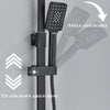 Exposed Shower Taps Mixer Valve Black Bathroom Square Twin Head Bar Shower Set