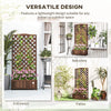 Garden Wooden Planter Box with Trellis Flower Raised Bed Dark Brown