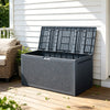 340L Lockable Garden Cushion Box Shed Outdoor Storage Chest Plastic Waterproof