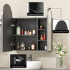 Arched Bathroom Mirror Cabinet Wall Mounted with Storage For Bathroom Black