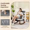 Modern High Back Rocking Chair with Solid Wood Legs, Grey