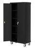 72"Garage Tool Cabinet Metal Storage Cabinet &Wheels,Lockable &4Shelves Workshop