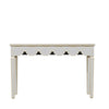 Silver Mirrored Entryway Console Table Sofa Side Table with Gold Rim for Hallway