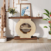Console Table with Storage, Entryway Sofa Table with Circle Base for Hallway