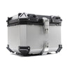 55L Motorcycle Rear Top Box Luggage Silver Aluminium Tail Carrier Toolcase
