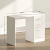 Computer Writing Desk with 4 Drawers, High Gloss Home Office Workstation
