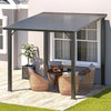 Aluminium Lean to Gazebo Outdoor Metal Harodtop Wall-Mounted Heavy Duty Pergolas