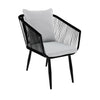 6 Seater Black Aluminium Garden Dining Set with Firepit Table FTR139