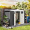 8 x 4 ft Garden Storage Shed, Outdoor Metal Shed, Dark Grey