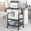 3 Tier Printer Stand,Printer Cart w/Storage Baskets Rolling Printer Table Office