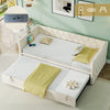 Daybed 3ft Single Linen Upholstered Bed Guest Bed Sofa Bed with Trundle Beige