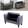 Modern Rolled Arm Bed End Bench Storage Box Footstool Bedroom Footrest Wood Legs
