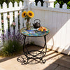 Small Garden Mosaic Butterfly Drinks Side Table Bistro Dining Outdoor Patio Home