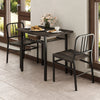 Rectangular Kitchen Table & 2 Chairs with Storage Rack-Gray