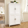 Kitchen Pantry Cupboard Freestanding Tall Storage Cabinet With 4 Door &4 Shelves