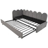 3FT SINGLE DAYBED PANEL PLUSH VELVET UPHOLSTERED SOFA BED WITH TRUNDLE GUEST BED