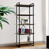 5 Tier Bookcase Bookshelf Industrial Wooden Storage Shelf Metal Frame 180cm UK